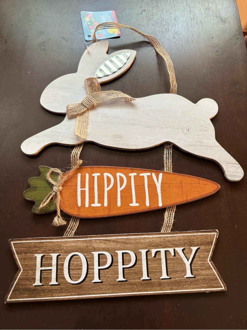 Easter Bunny & Carrot Hanging Decor 
Hippity Hoppity Easter Door Wall Decor-New